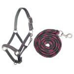 HKM Head collar & lead rope, snap hook -Stars-
