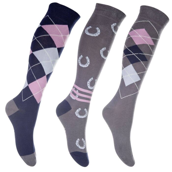 10465_9565_1_10540 HKM Riding socks -Cardiff- set of 3 - Image 1