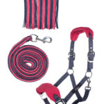 HKM Head collar set with snap hook & fly fringe