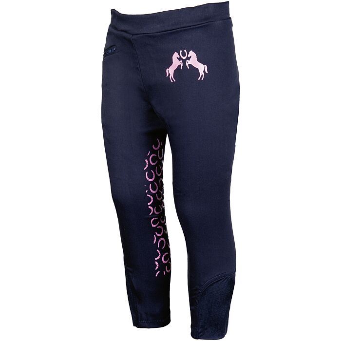 12710_6900_1_16412 HKM Riding leggings -Pink Pony- silicone knee patch - Image 1