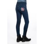 HKM Riding breeches -Aymee Denim- silicone knee patch - Image 3