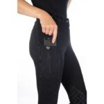 HKM Riding breeches -Harbour Island Denim- silicone knee patch - Image 4