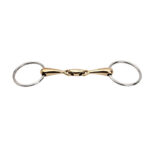 HORKA Loose ring snaffle DOUBLE JOINTED GOLD BRASS 18MM