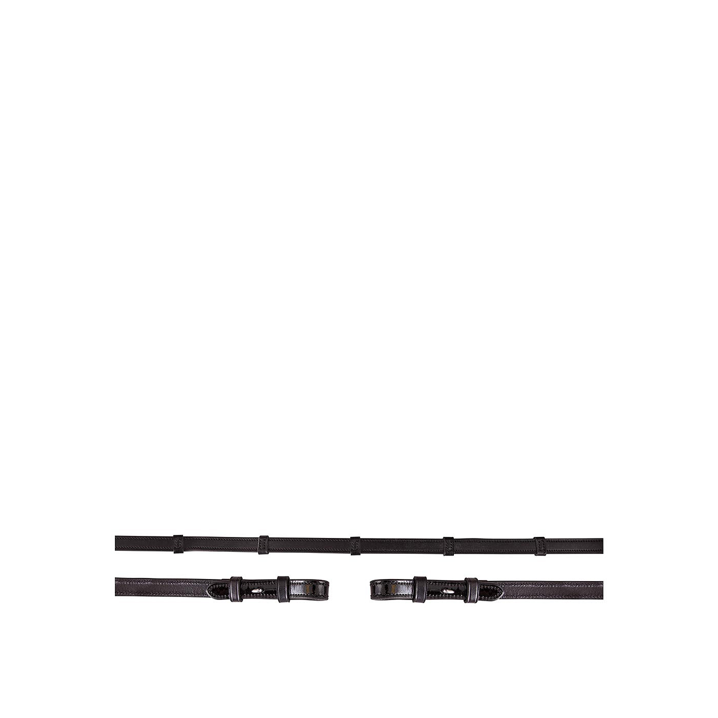 BR Grip Rein Patent Leather non-skid+stops 16mm blind