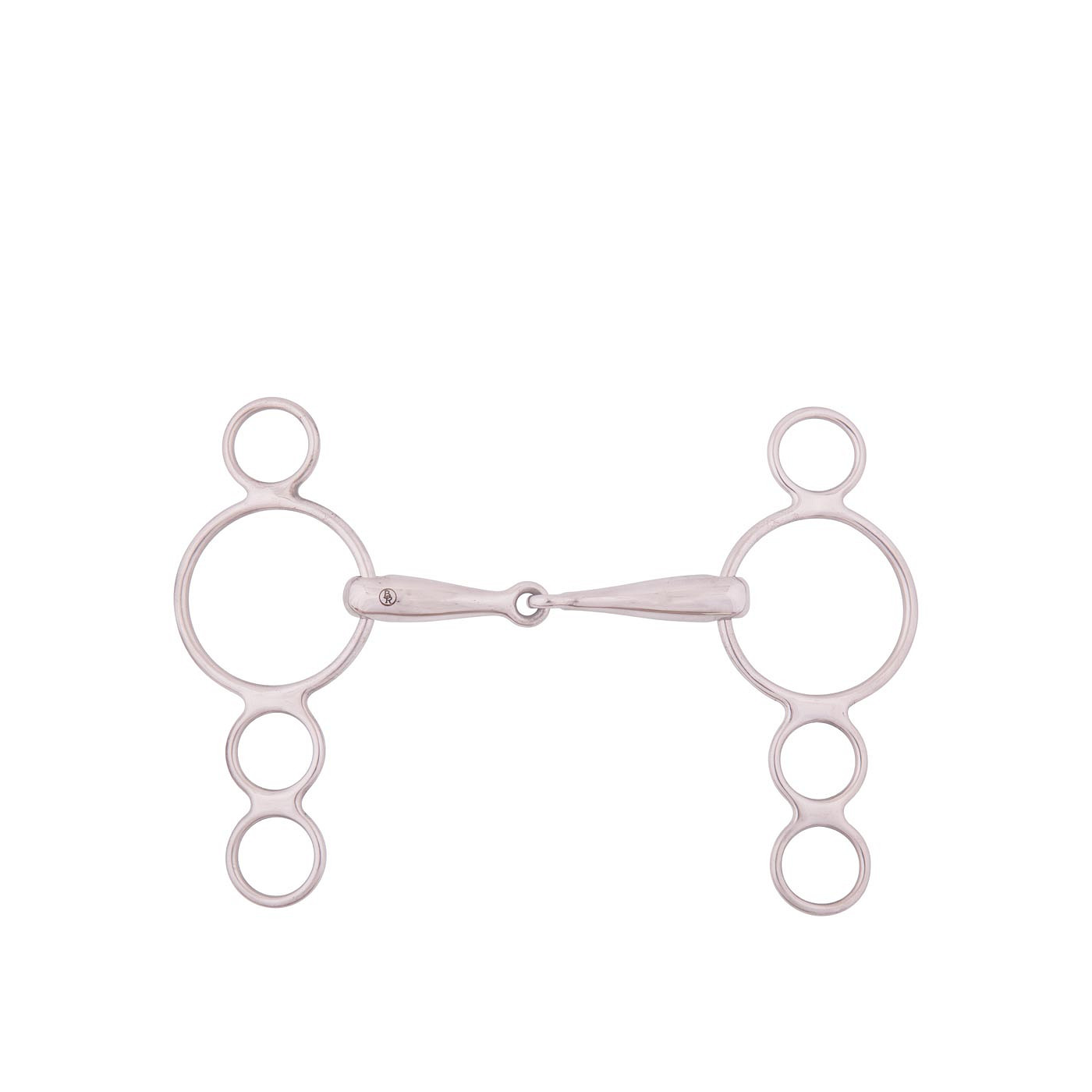 BR Four Ring Gag 18mm Single Jointed solid ss