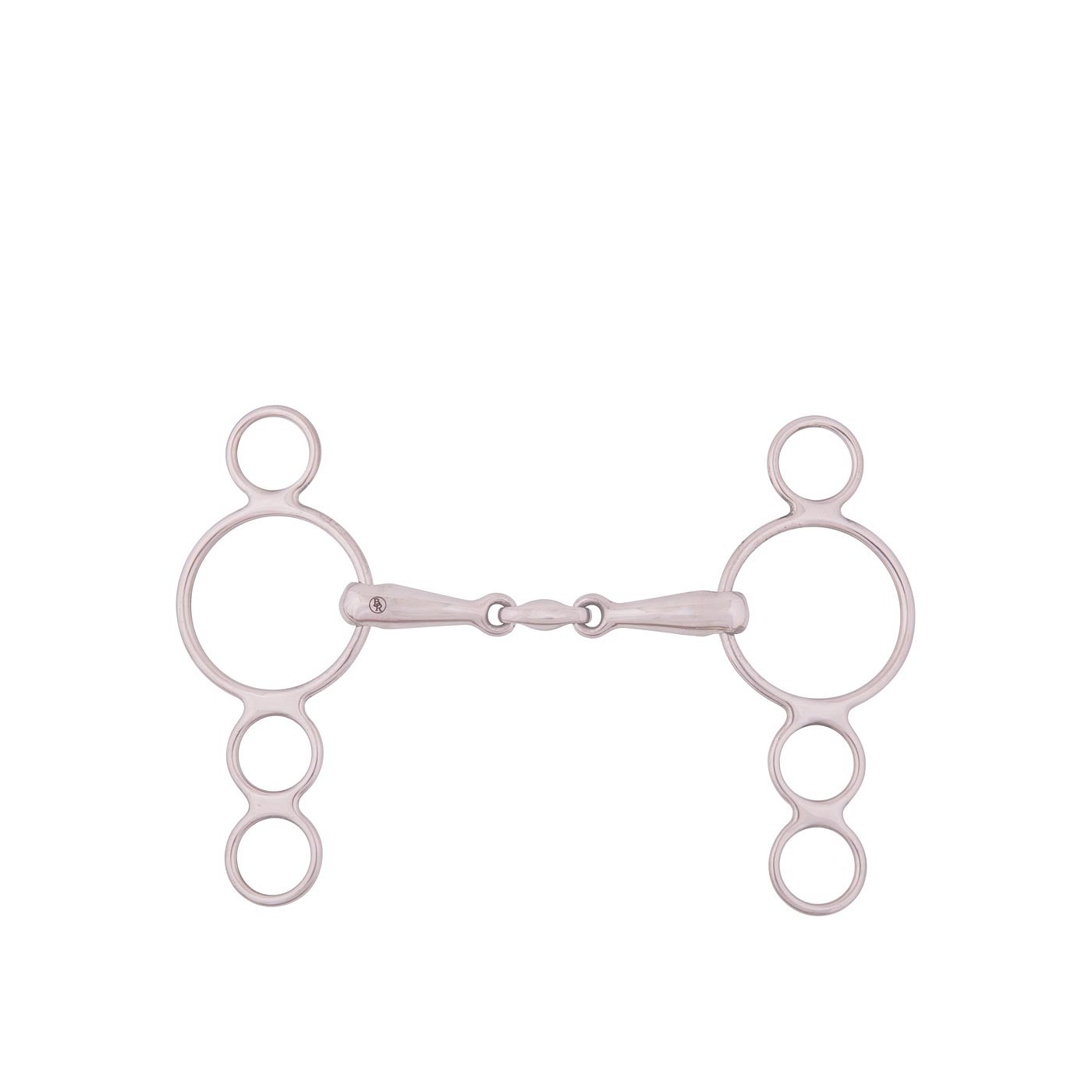 BR Four Ring Gag DoubleJointed 18mm solid ss