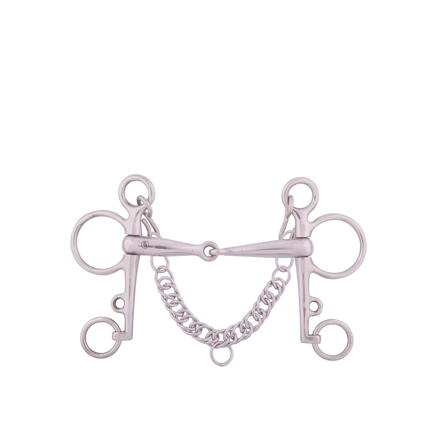 BR Pelham Single Jointed 18mm loose Cheeks solid ss