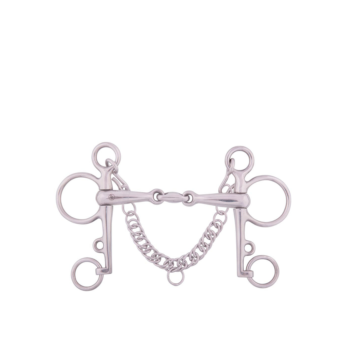 BR Pelham Double Jointed 18mm loose Cheeks solid ss