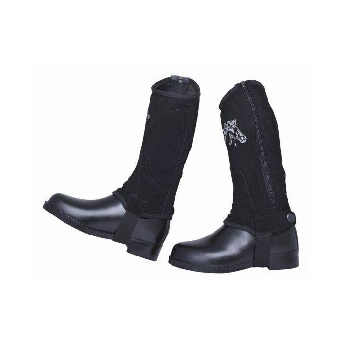 6242_9100_1_5518 HKM Half chaps -Kids- nubuck leather imitation&elastic - Image 1