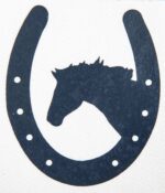 HKM Iron On Motive Horseshoe with Horse - Image 2