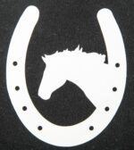 HKM Iron On Motive Horseshoe with Horse - Image 3