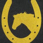 HKM Iron On Motive Horseshoe with Horse
