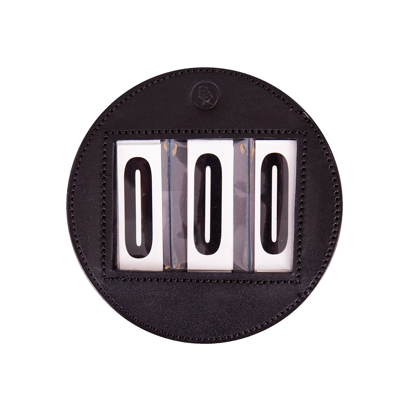 Starting number BR round leath er 11cm.pro Paar