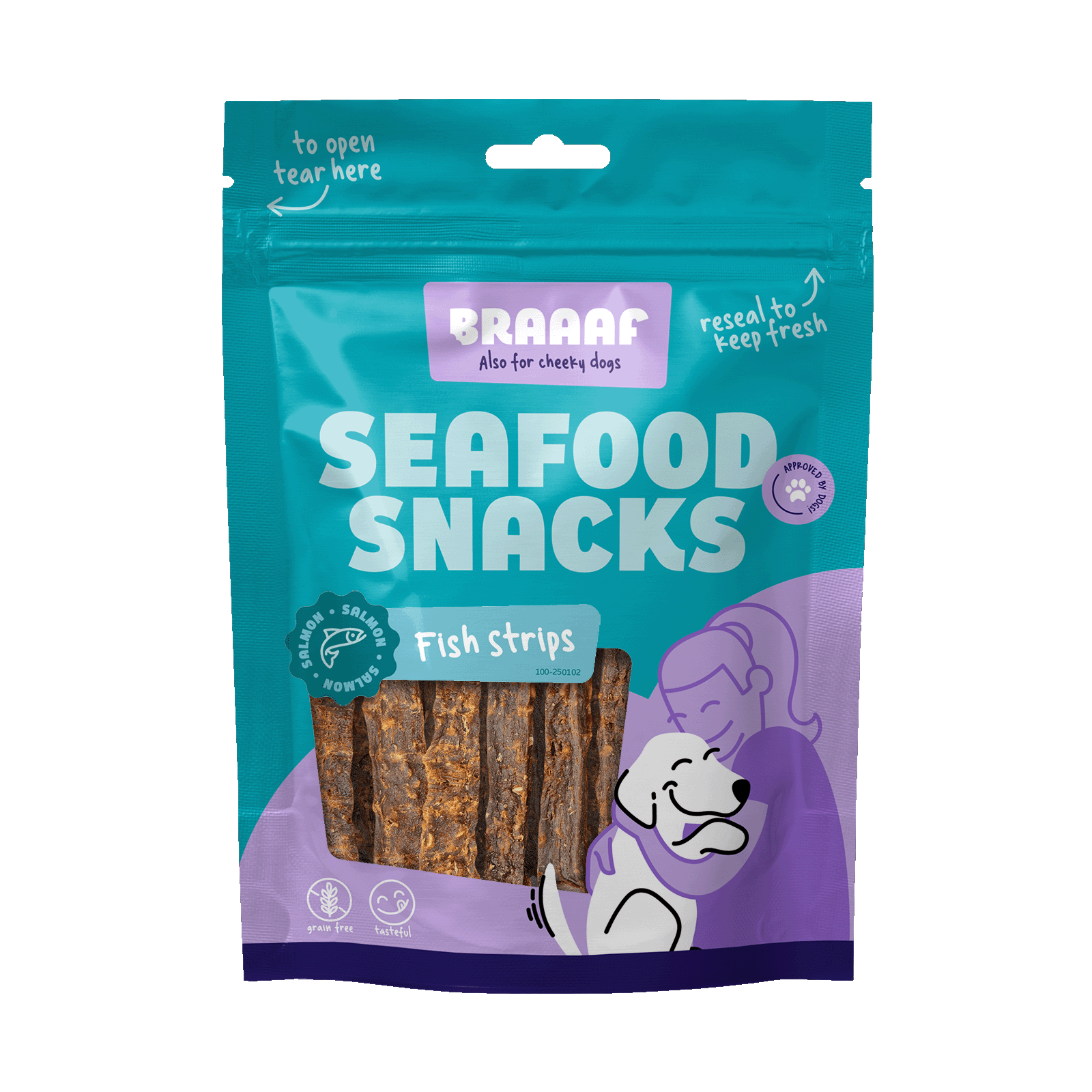 Braaaf Seafood Salmon Fish Strips - 12 cm