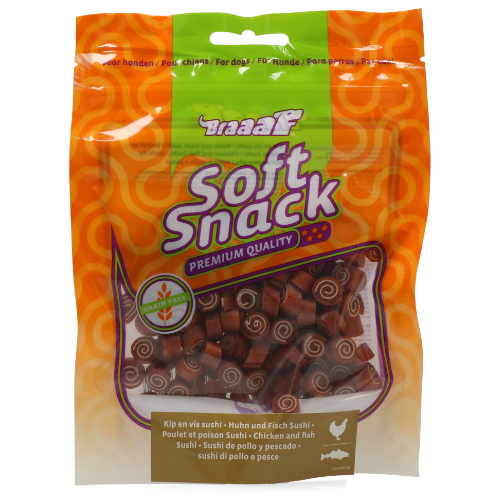 Braaaf Soft Snack Sushi - Chicken & Fish