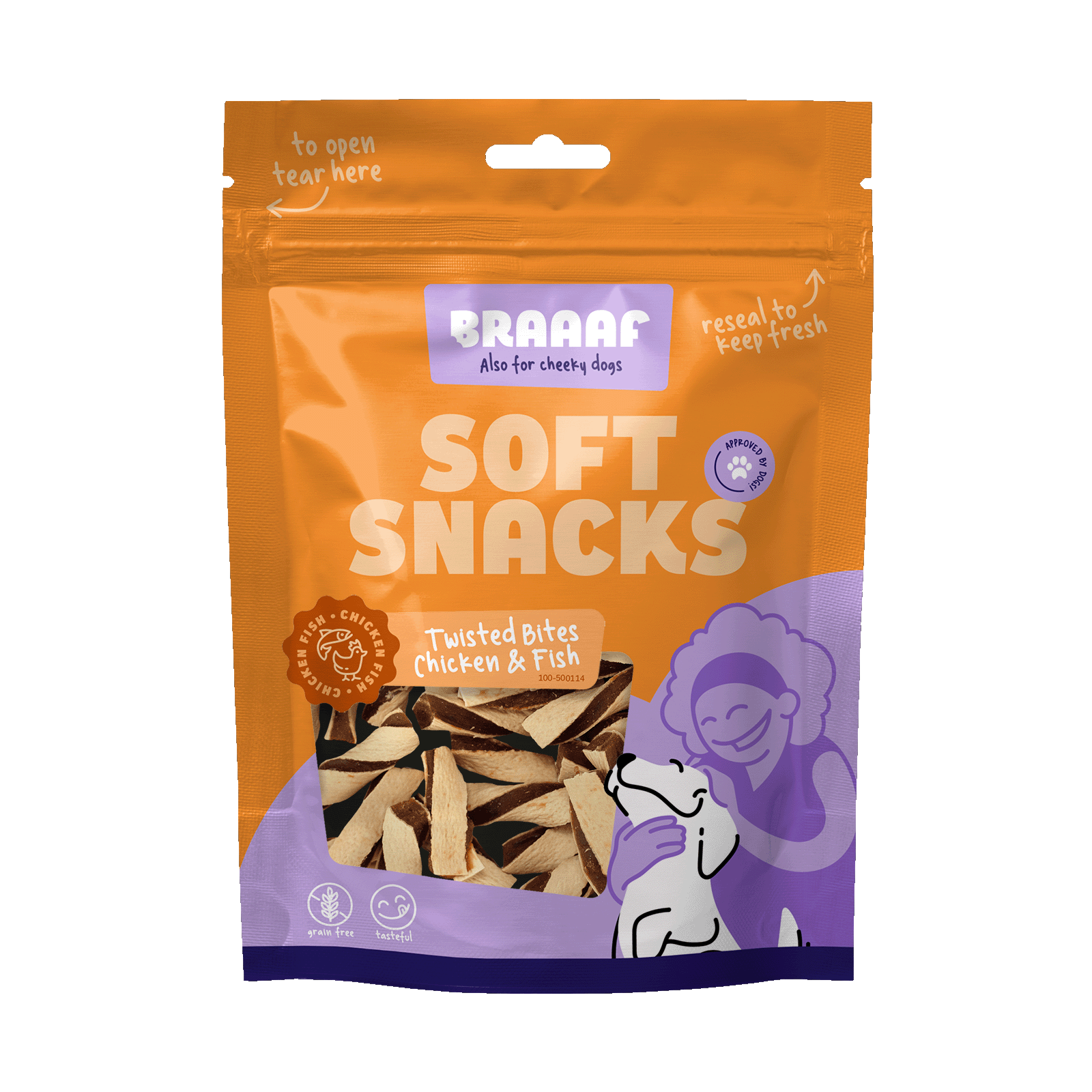 Braaaf Soft Snack Twisted Bites - Chicken & Fish
