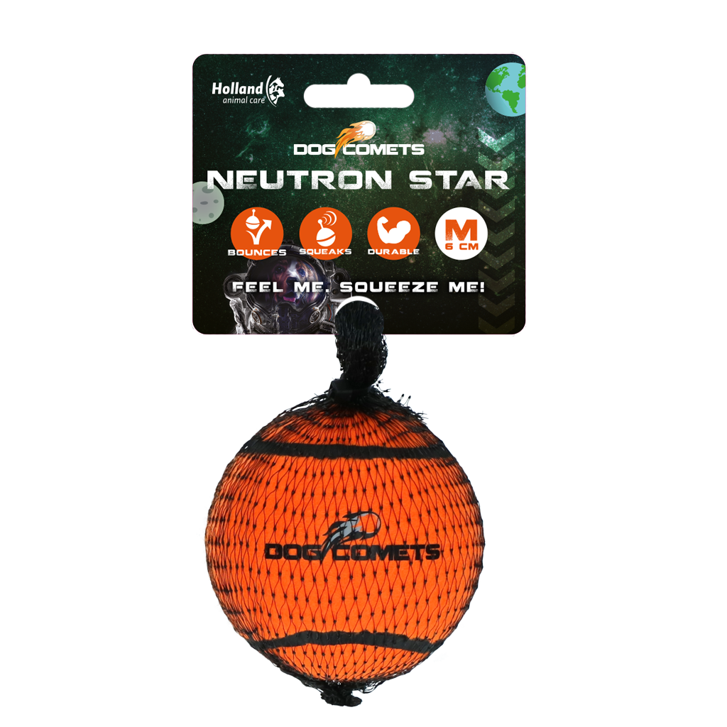 Dog Comets Neutron Star Tennis Ball With Squeaker M Orange