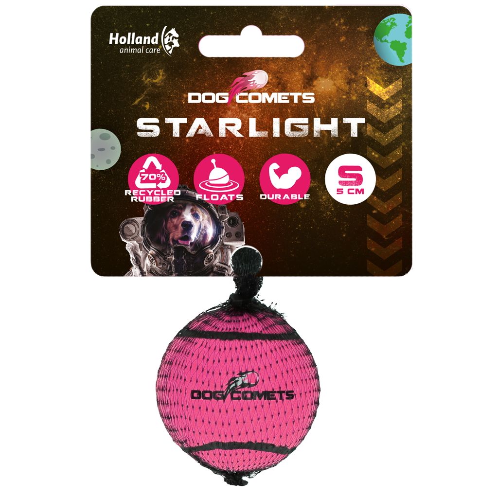 Dog Comets Starlight Tennis Ball S Pink