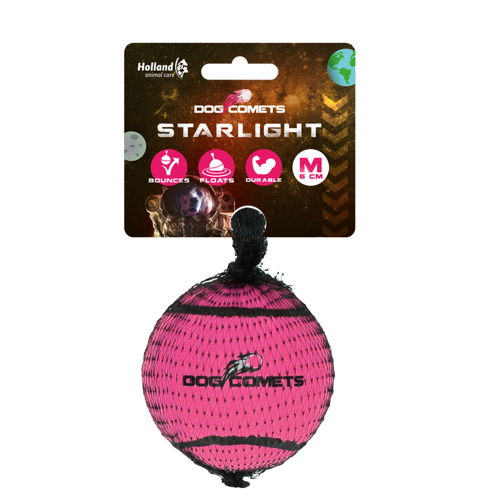 Dog Comets Starlight Tennis Ball M Pink