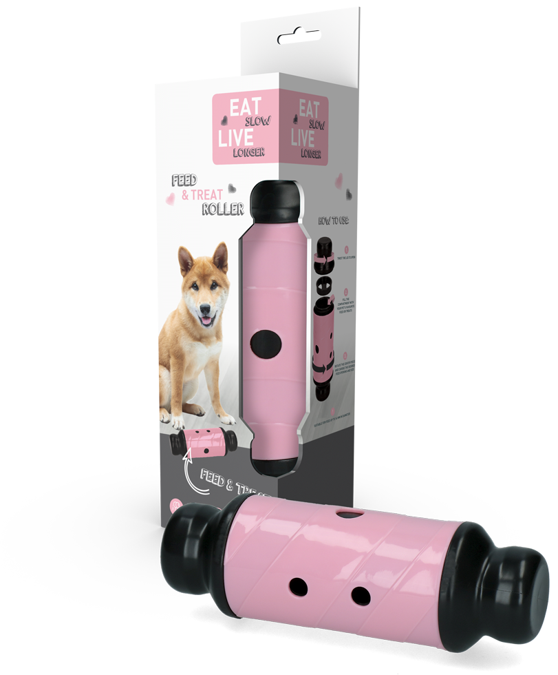Eat Slow Live Longer Feed & Treat Roller Pink L