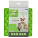 Eat Slow Live Longer Lick Mat Honeycomb Green