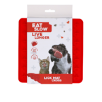 Eat Slow Live Longer Lick Mat Cross Red