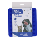 Eat Slow Live Longer Lick Mat Cross Blue