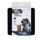 Eat Slow Live Longer Lick Mat Cross Grey