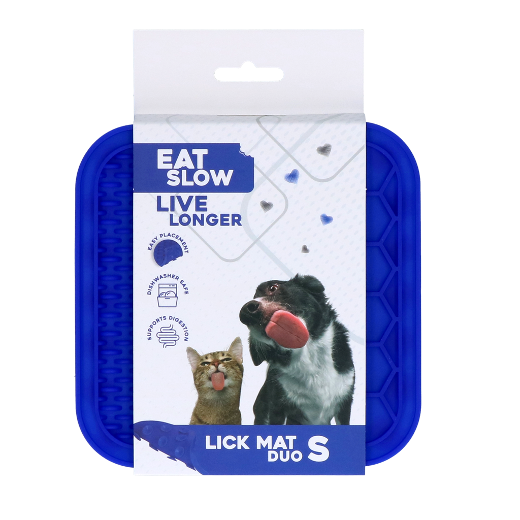 EATS062C Eat Slow Live Longer Lick Mat Duo S Blue - Image 1