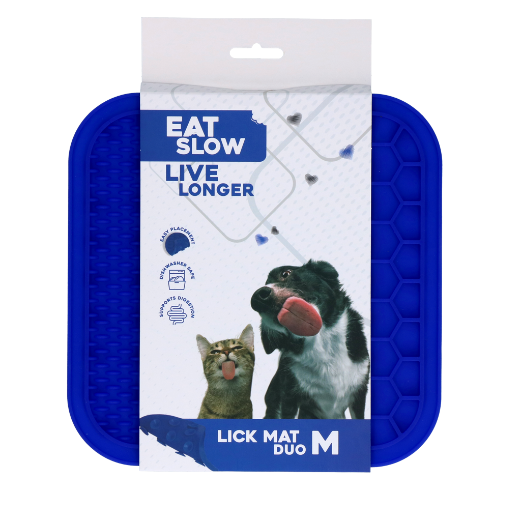 EATS062GC Eat Slow Live Longer Lick Mat Duo M Blue - Image 1