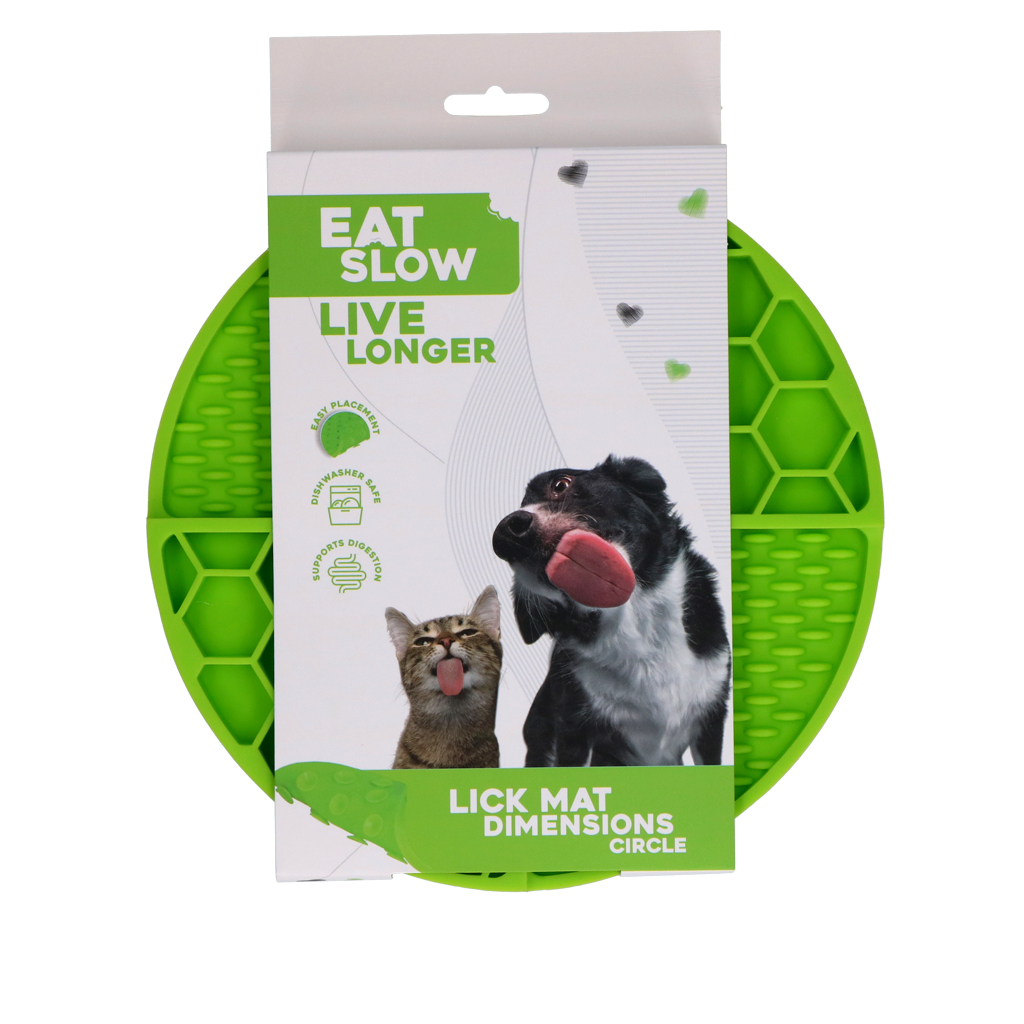 Eat Slow Live Longer Lick Mat Dimensions Circle Green