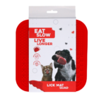 Eat Slow Live Longer Lick Mat Quad Red