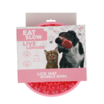 Eat Slow Live Longer Lick Mat Wobble Bowl Pink