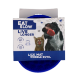 Eat Slow Live Longer Lick Mat Wobble Bowl Blue