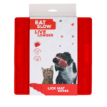 Eat Slow Live Longer Lick Mat Bones Red