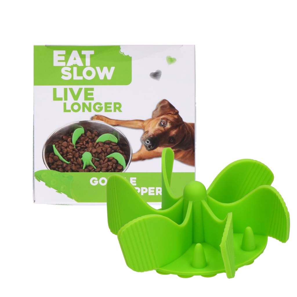Eat Slow Live Longer Gobble Stopper Green