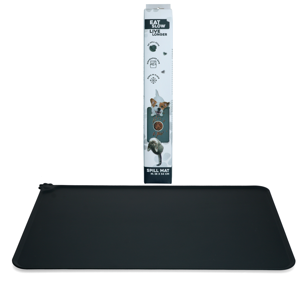 Eat Slow Live Longer Spill Mat M Grey