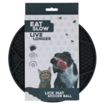 Eat Slow Live Longer Lick Mat Soccer Ball Grey