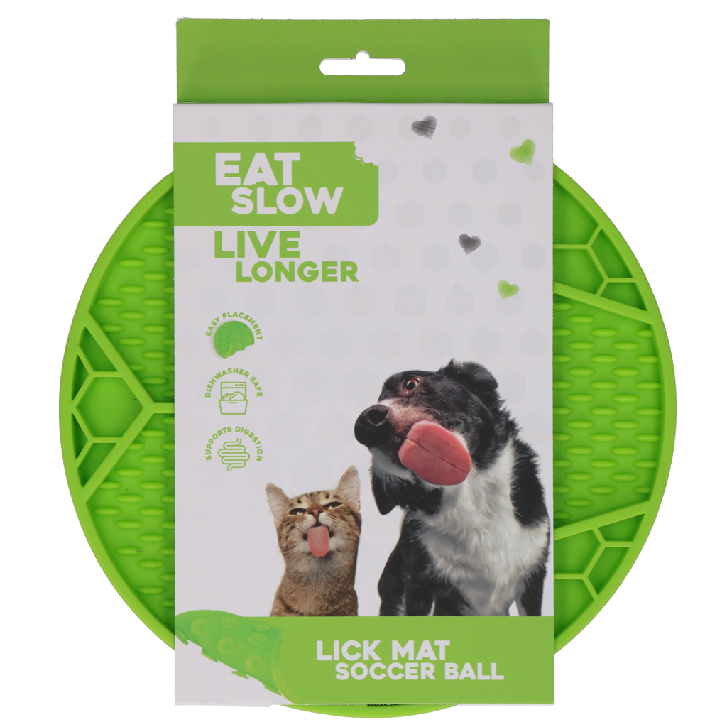 Eat Slow Live Longer Lick Mat Soccer Ball Green