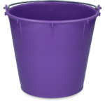 Bucket 7 l with handle Purple