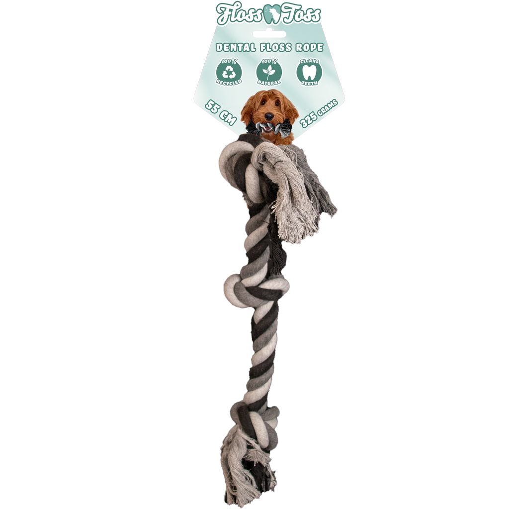 FLOS0013 Floss Toss Dental Rope 3 Knot - 55 cm - Image 1
