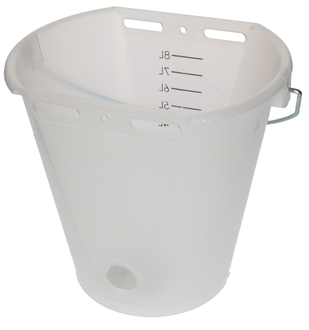 Calf bucket white transparent 2-sided flat Transparant wit