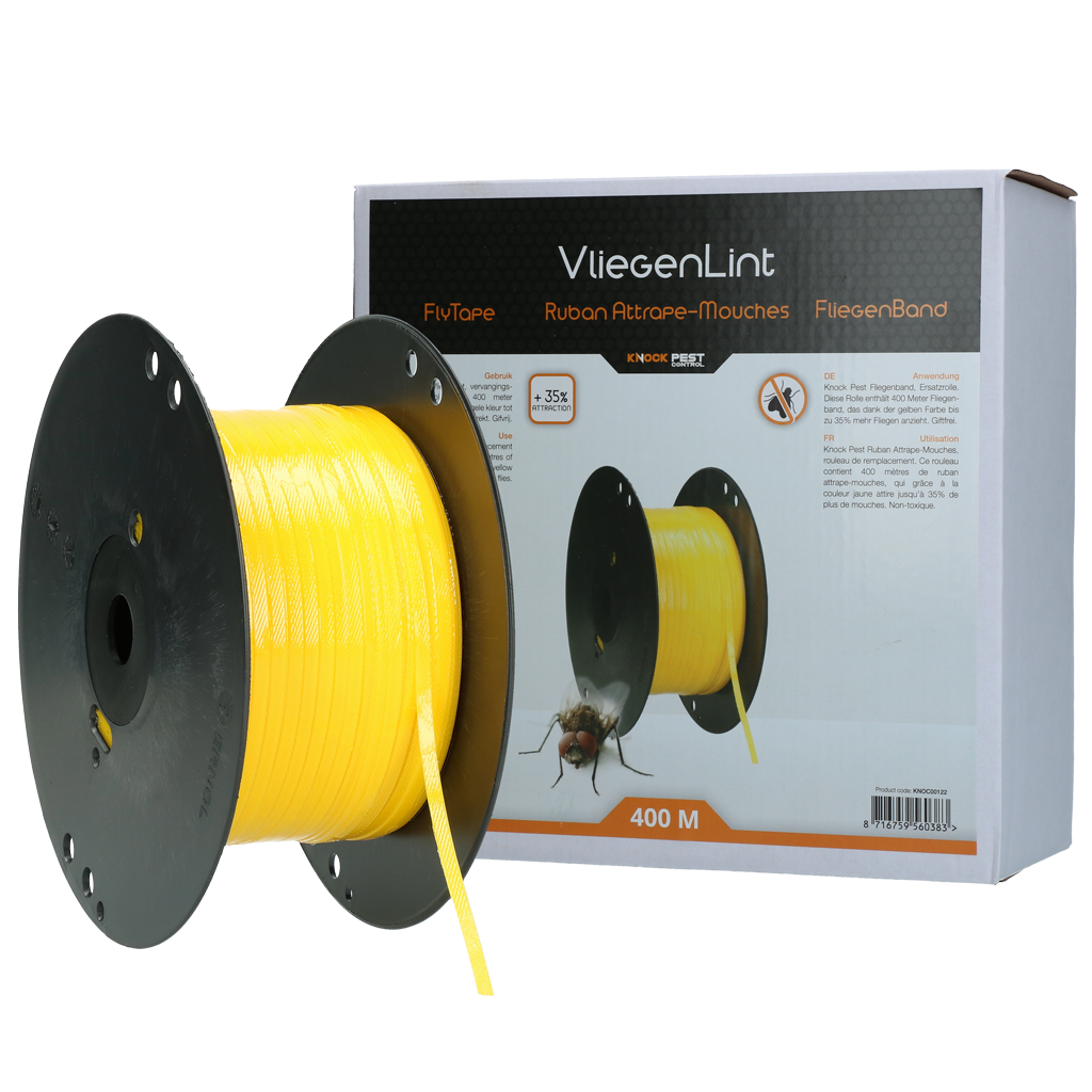 Knock Pest Fly Tape Replacement Roll 400 m Yellow