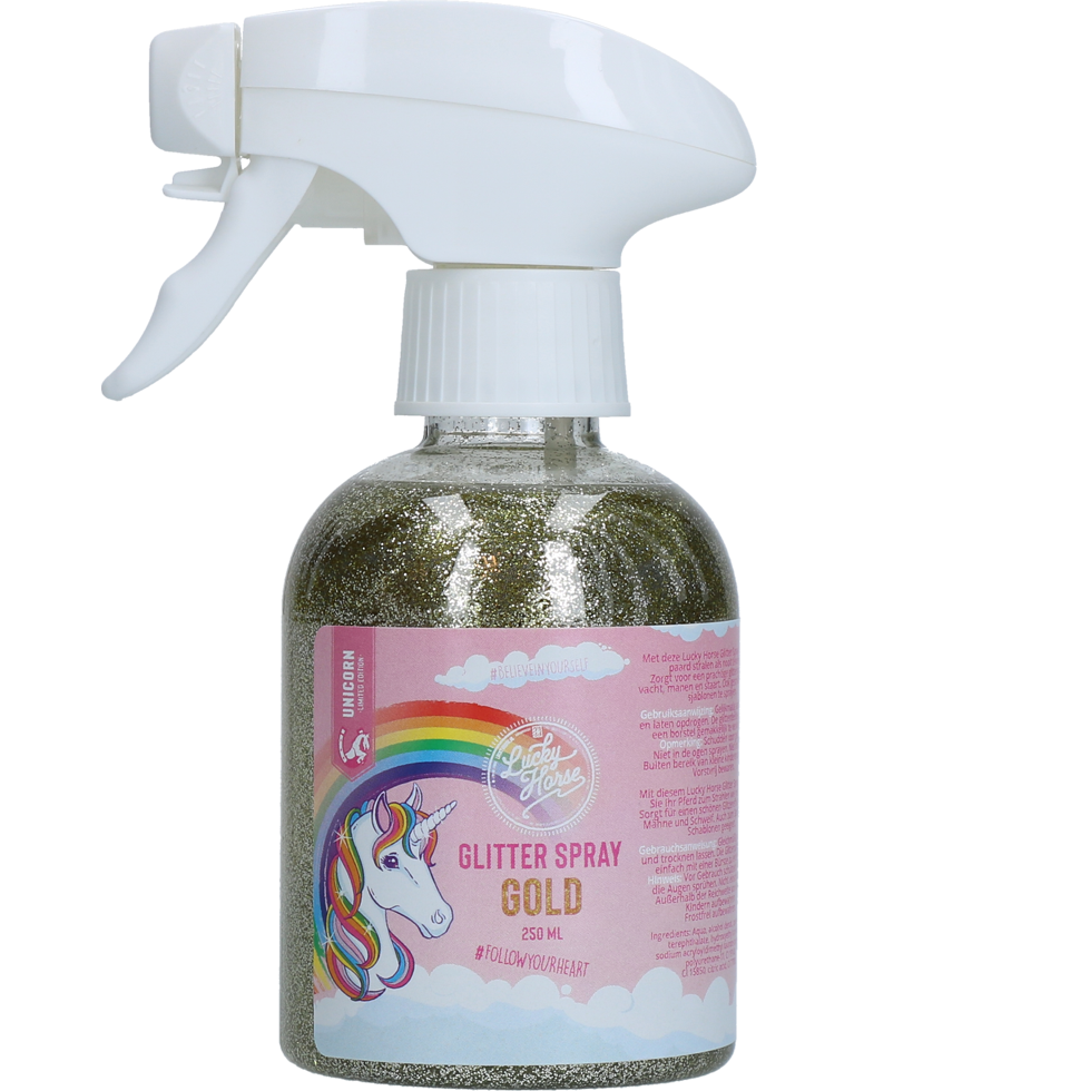 Lucky Horse Unicorn Glitter Spray Gold