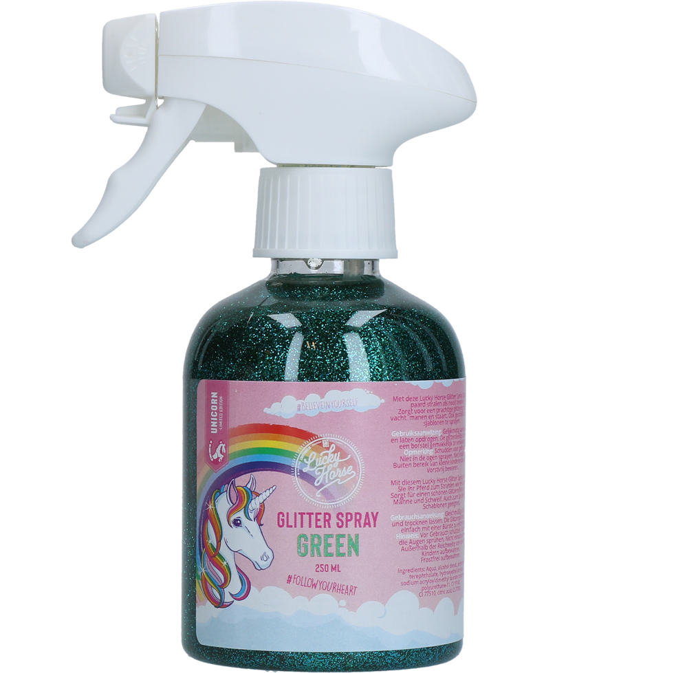 Lucky Horse Unicorn Glitter Spray Green