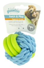 Pawise Fetch & Play Twin Rope Ball