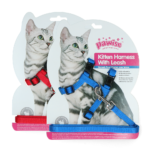 Pawise Kitten Harness With Leash Red/Blue S