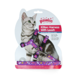 Pawise Kitten Harness With Leash Pink/Purple - Image 3