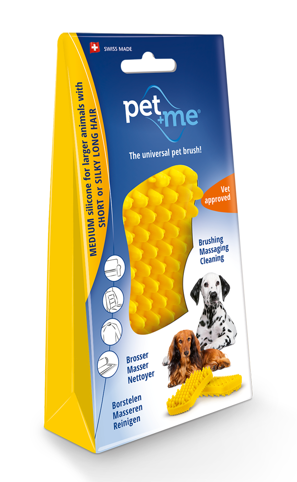 Pet+Me Dog Hair Brush Short hair Yellow