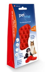 Pet+Me Dog Hair Brush Long hair Red